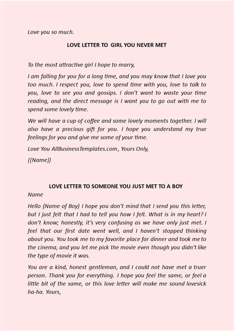 dating letter for her